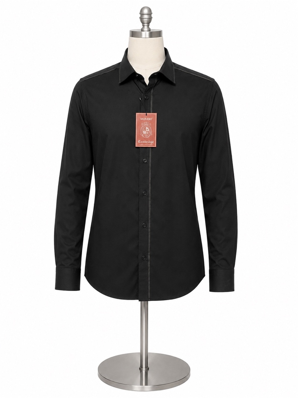 Murano Black Long-Sleeve Dress Shirt